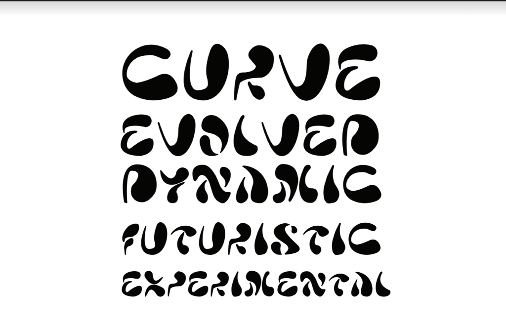 Пример 1. Источник: https://www.behance.net/gallery/67530909/An-experimental-typeface-design-using-comma/modules/394881373