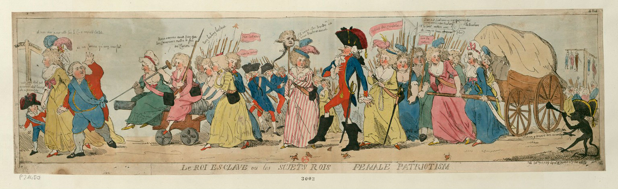 «Король рабов или подданные короли: женский патриотизм» (1789). Исаак Крукшенк. Эстамп