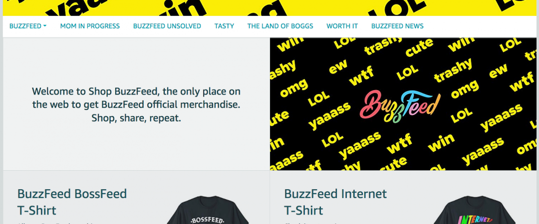 Магазин Buzzfeed работает на amazon.com